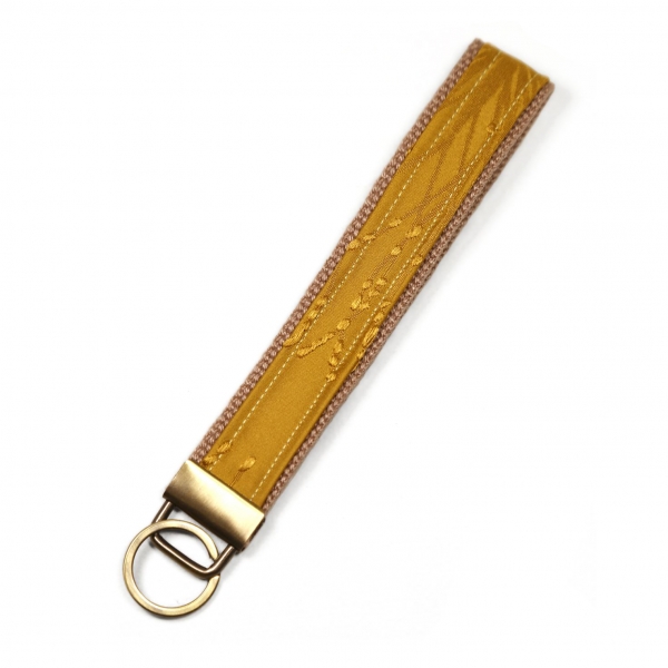 金黃秋穗 立體緹花手作織帶鑰匙圈
